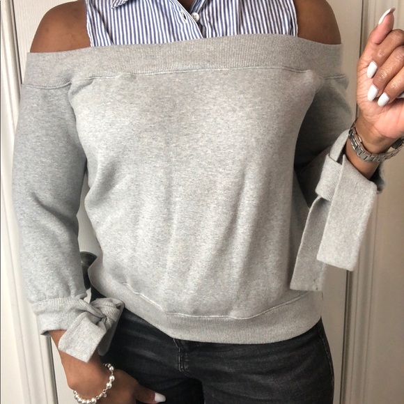 Pixie Market Sweaters - Cold Shoulder Sweater w/Mock Blouse